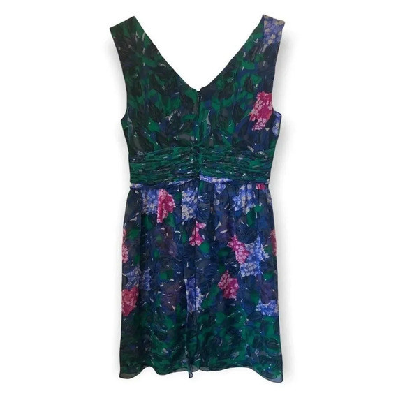 ANNA SUI Blurred Hydrangea Dress Watercolor Floral Size 2 Sleeveless Mini Black - Picture 8 of 8